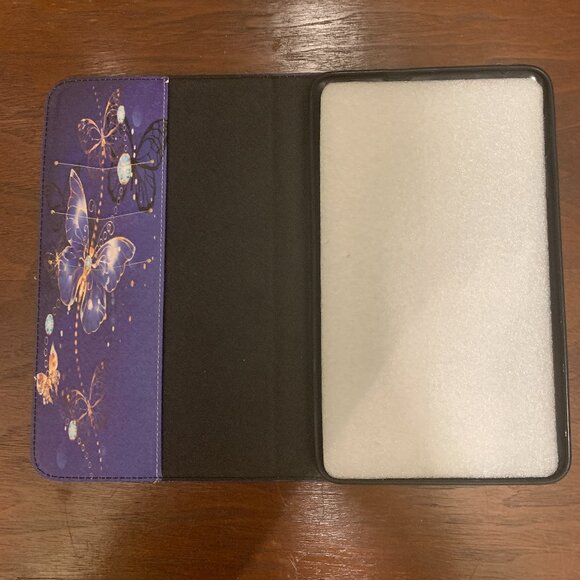 Samsung Galaxy Tab E 8" Tablet Blue Butterfly Faux Leather Cover Case New - Picture 3 of 4